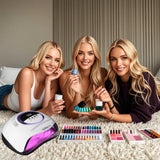 UV LED Nail Lamp with 72 Beads, 300W Nail Curing Lamps for Gel Polish with Automatic Sensor/4 Timer Setting,Led Nail Dryer, Professional Nail Art Drying Tools for Fingernail and Toenail.BM-12 PRO