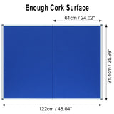 DEVELOP 48x36 Inch Large Blue Felt Bulletin Board, Wall Mounted Pin Memo Notice Cork Board with Silver Aluminium Frame for Office, Home, and Classroom, Includes 10 Push Pins