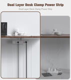 Dual Layer Desk Clamp Power Strip, 24 AC Outlets & 65W USB-C, 6FT Cord