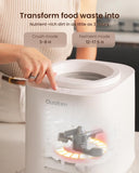Ouaken 4L Electric Composter for Kitchen, Smart Countertop Compost Bin, Odorless | Low Noise | Auto-Cleaning | Turn Food Waste into Fertilizer, Indoor Food Waste Compost Machine, White