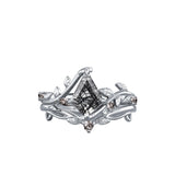 Oseew Kite Cut Engagement ring set Rutilated quartz rings for women(Rutilated quartz)