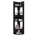 Tuhome 5-Tier Corner Bookshelf, 66.9" Tall Narrow Open-Back Bookcase, Engineered Wood Book Shelf