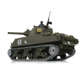 wheelfun Heng Long US in Stock, RC Tank 3898 RTR 2.4G 1/16 7.0 Upgraded M4A3 Sherman Metal Tracks Smoking Generator 340° Rotating Turret Infrared Combat BB Pellets BB Shooting Airsoft Tank