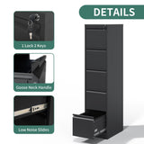 FLIXELIO 5 Drawer File Cabinet with Lock,Metal File Cabinet for Home Office