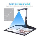 BK52 Portable Book Size A3& Document Camera Scanner, Capture HD 10 Mega-Pixels USB 2.0 High Speed Scanner with LED Light