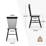 LUE BONA Windsor Dining Chair, Dining Chairs Set of 6, Spindle Back Wood Kitchen Chairs Wooden