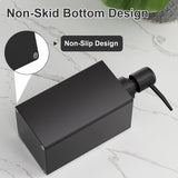 Black Bathroom Accessories Set Resin 6PCS, Square Toothbrush Holders Set Complete with Soap Dispenser, Vanity Tray, Tumbler, Cups and Cotton Swab Jars for Counter, Sink or Small Spaces
