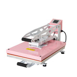 16x24 Semi‑Automatic Heat Press Machine, Heat Transfer Printer, Pink