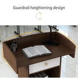 Wooden Lectern Podium Stand with Drawer Floor Standing Reception Desk for Conference Auditorium Church - Versatile Speaking Podium for Events and Presentations