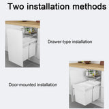 Heavy Duty Soft Close Pull-Out Trash Bin - Dual Waste Container with Under-Mount Slides for Kitchen Cabinets (250x480x415mm) - Efficient Garbage Solution, Space-Saving Design