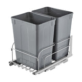 Pull-Out Trash Can, 35 QT x2 Double Under Mount Kitchen Waste Container, Heavy Duty Garbage Recycling Bin with Door Kit