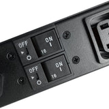 Rack Mount Power Strip - 240V 30A 2C19 & 10 C13 outlets PDU with 20,000 amp Surge Protector, Volt & Amp Meter for Data Center - 19” Metal Housing, Ears & Fittings Included Valiant Power Co