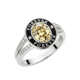 Oseew 2027 Birthstone Custom Graduation Ring for Women College (White Gold)