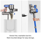 Honki Cordless Vacuum Cleaner for Home, Powerful Stick Vacuum with Rechargeable Battery, Green Light Anti-Tangle Brush, 6-in-1 Lightweight Handheld Vacuum for Pet Hair, Hard Floor, Carpet, Blue