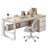 Walnut Wooden Study Desk with 3 Drawers & Bottom Storage Shelf, Computer Workstation for Students & Home Office, Simple Writing Table for Bedroom (120x50x73cm)