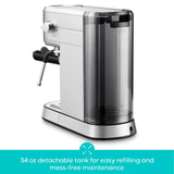 CASABREWS CM5418 Espresso Machine 20 Bar, Compact Espresso Maker with Steam Milk Frother, Stainless Steel Coffee Machine with 34oz Removable Water Tank for Cappuccino, Small Latte Machine, Silver