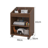 b89PvQuQt Office Cabinet File Cabinet Under Solid Wood Desk, Mobile Storage Side with Wheel, Low Office, Small Bookcase Shelf(Yellow)