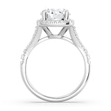 MSBLUE® 2 CT Size 7 Round Cut Moissanite Engagement Ring with Halo