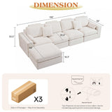 Vellorise 136" Cloud Modular Sectional Sofa with Detachable Seat Cushion