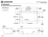 Kingston Brass Aqua Eden VTAP603622L 60-Inch Acrylic Alcove Tub with Left Hand Drain, White