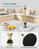 Paper Towel Holder Countertop, Marble Weighted Base, Warm Gold, One-Handed Tear, Freestanding Paper Towel Stand Rack with Ratchet Mechanism for Kitchen Bathroom Essential Decor Accessories