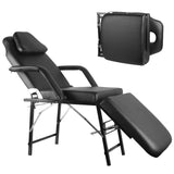 Roixeeds Portable Tattoo Chair, Adjustable Massage Facial Table Bed with Storage Bag, 73 Inch Mobile Spa Chair for Salon Beauty Spa, Folding Spa Bed Table with Adjustable Split Legs, Black (Black)