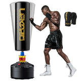 LEKÄRO Freestanding Punching Bag with Boxing Gloves, Heavy Boxing Bag with Stand for Adult Kids, Standing Kickboxing Bag (Black Gold) LEKÄRO