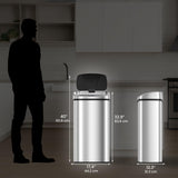 24 Gallon Sensor 2.0 Kitchen Trash Can with Lid, Commercial Grade Automatic Stainless Steel Touchless Recycle Bin