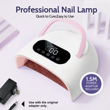 Shexnail UV LED Nail Lamp, Professional High Watt Gel Nail Lamp with Smart Sensor, Fast Curing 4 Timers Large Manicure Dryer for Gel Nails, Plug-in Nail Light with 57 Beads for Salon Home Gift Women