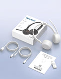 Wireless Headset with Mic for Work, Bluetooth 5.4 Headphones, Ivory White