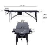 KCC Memory Foam Massage Table Premium Portable Foldable Massage Bed Height Adjustable, 84 Inches Long 28 Inchs Wide Home Salon Spa Bed Tattoo Table with Accessories &Carrying Case, Easy Set Up