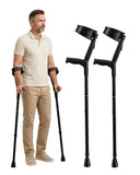 KUAZIDAR Forearm Crutches for Adults, Foldable & Height Adjustable Arm Elbow Crutches (1 Pair), Lightweight Elbow Crutches with 45° Rotatable Cuff & Soft TPR Grip, Muletas para Adultos