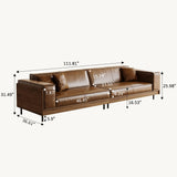NessCarsti 111.81" Mid-Century Modern 4-Seater Sofa Couch with Low Back