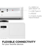 ViewSonic PA503HD 4000 Lumens High Brightness Projector with 1.1x Optical Zoom, USB, and HDMI inputs for Home and Office