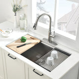 BoomHoze 30 Inch Undermount Kitchen Sink Stainless Steel, 30 x 19 Inch Undermount Workstation Sink 16 Gauge 10 Inch Deep Commercial Single Bowl Kitchen Sink