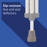 Medline Aluminum Crutches for Kids, Adults, & Seniors, Walking Aid for Reliable Balance, Comfortably Holds 300 LBS, Fits Patients Between 5'10" to 6'6" Tall