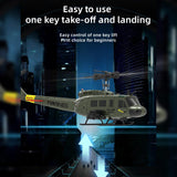OBIOCKIDAY 1/48 UH-1 RC Helicopter C032, 2.4G 6CH Flybarless Aileronless Stunt Remote Control Helicopter, Optical Flow Positioning Inverted Flight RC Aircraft Toy Gift for Adults -RTF
