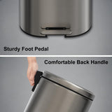 SolaceCove 8 Gallon Kitchen Trash Can,Stainless Steel Garbage Can with Soft Close lid for Small Spaces,Pedal Fingerprint Proof Trash Bin