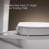 KOHLER 25875-47 Hyten® Elevated Quiet-Close™ elongated toilet seat, Almond