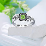 Oseew 2027 Custom Princess Birthstone Class Ring for Men Women