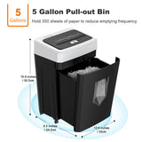 15-Sheet Office Paper Shredder, 40 Mins Heavy Duty Shredder for Home Office, Crosscut Shreder with Anti-Jam System & P-4 High Security Supports CD/Credit Cards/Staple,5 Gal Pullout Bin C169-B bonsaii