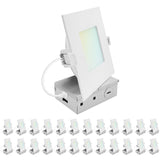 LUXRITE 5 Inch LED Recessed Light, ECO Backlit Mini Panel Spotlight, 5CCT 2700K-5000K, 1200 Lumens, High Output, 13 Watts, Dimmable, IC Rated, Wet Rated, ETL Listed, Energy Star, Square (24 Pack)