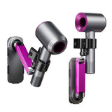 Metal Stable Hair Dryer Stand,Hands Free Blow Dryer Stand With Height & Angle Adjustable,Wall Mounted & Countertop Hairdryer Holder For Bathroom Bedroom Vanity,Compatible With 99% Hairdryers（Small）