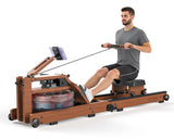 Water Rowing Machine for Home Use- Rower Machine 400LBS Weight Capacity with Dedicated Monitor & Comfortable Seat, Bluetooth APP (Upgrade rowering Machine)