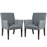 GIANTEX Office Waiting Room Chairs, Set of 2 Fabric Executive Guest Chair, Upholstered Reception Chair with Padded Arms, Backrest, Wood Legs, Guest Chairs for Meeting Room, Dining Room