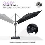 PURPLE LEAF Outdoor Umbrella 8' x 8' Square Premium Sun Protection Black