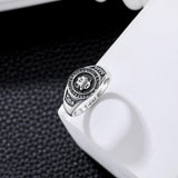 Oseew Customized Men 2027 High School Class rings Graduation (White Gold)