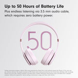 Beats Solo 4 - Wireless On-Ear Bluetooth Headphones, Up to 50-Hour Battery Life, Ultra-Lightweight Comfort, Powerful and Balanced Sound, Apple & Android Compatible - Cloud Pink