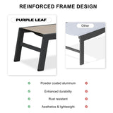 PURPLE LEAF Patio Chaise Lounge Set of 2 with Side Table, Aluminum, Taupe