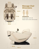 RELX 2026 Massage Chair Full Body, Zero Gravity Airbag Shiatsu Massage Chair with SL-Track, Heating, AI Control, Body Scan, 13 Modes, Foot Rollers, and Deep Yoga Stretch (Beige)